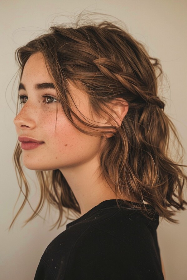 Coiffure rapide cheveux mi-longs