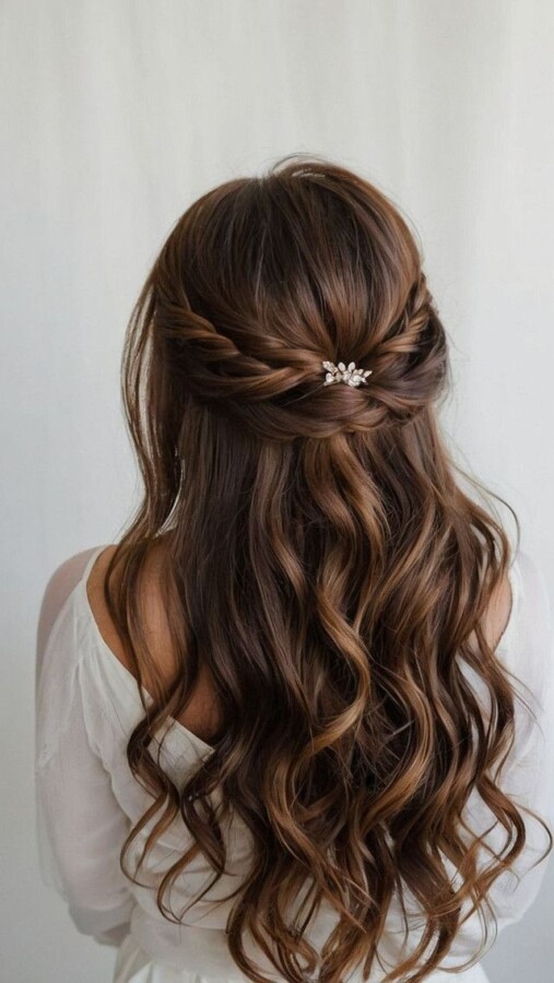 coiffure mariage cheveux mi long