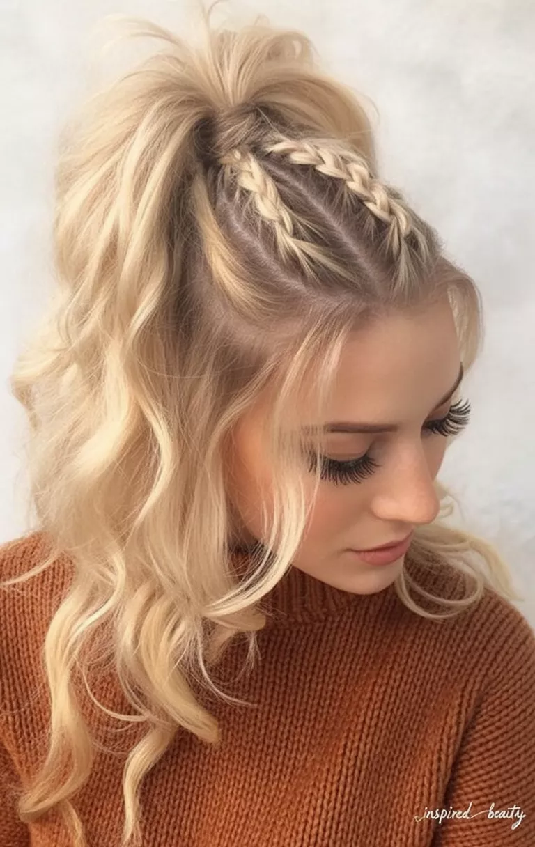 coiffure facile cheveux mi-longs