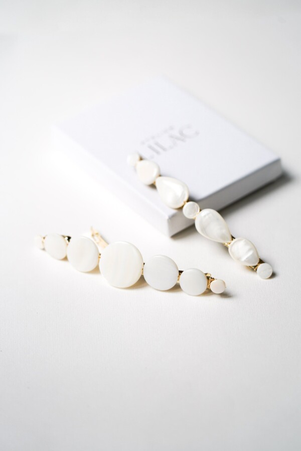 Barrettes perles mariage cheveux courts