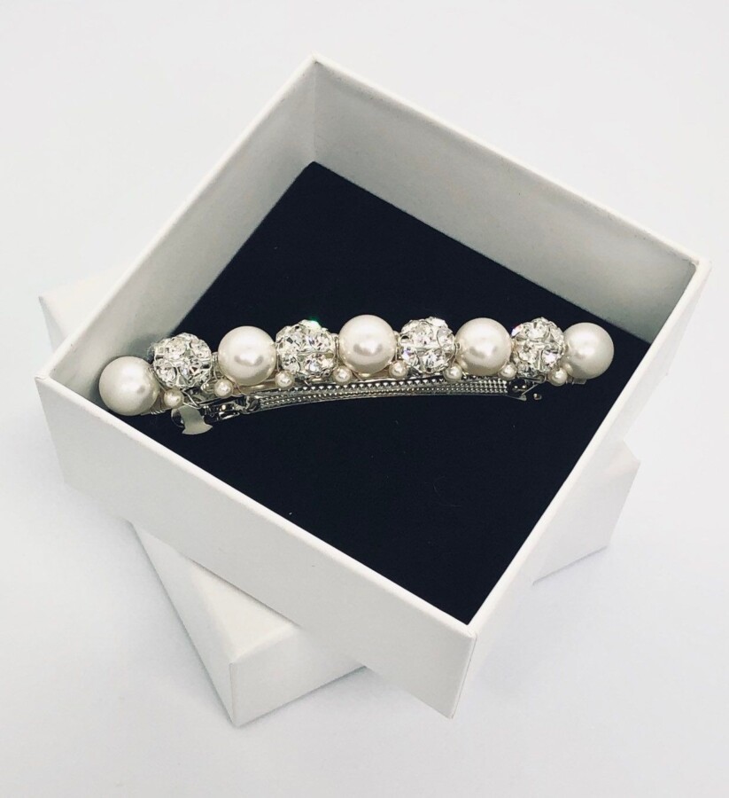 Barrettes perles mariage cheveux courts