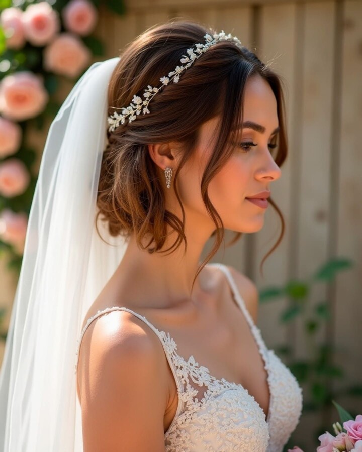 coiffure de mariage cheveux courts