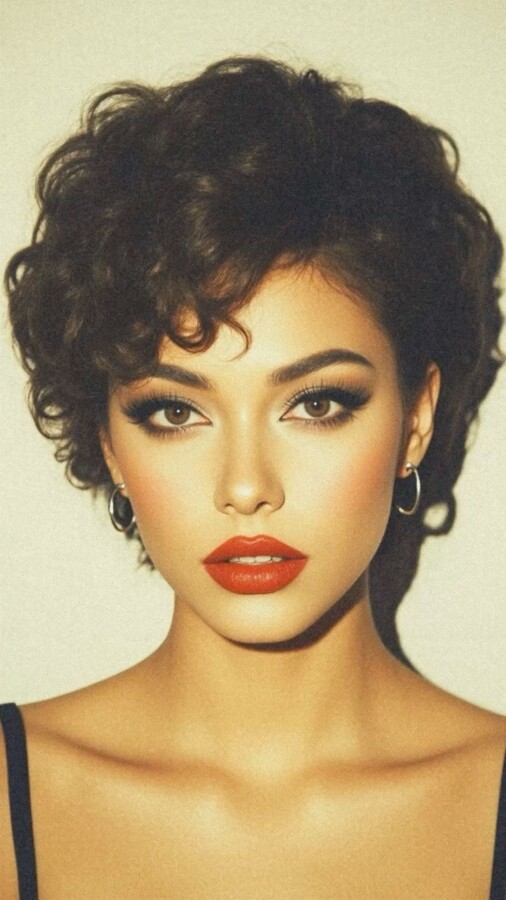 Carré bouclé court femme