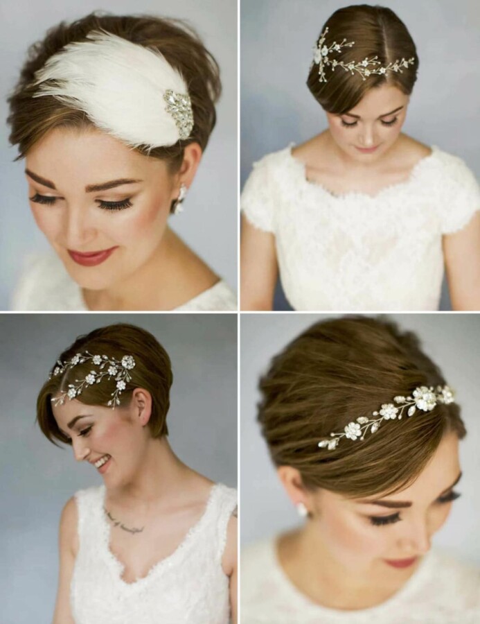 Headband mariage cheveux courts