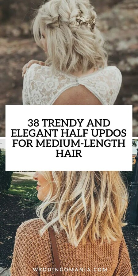 Demi-attache mariage cheveux mi-longs