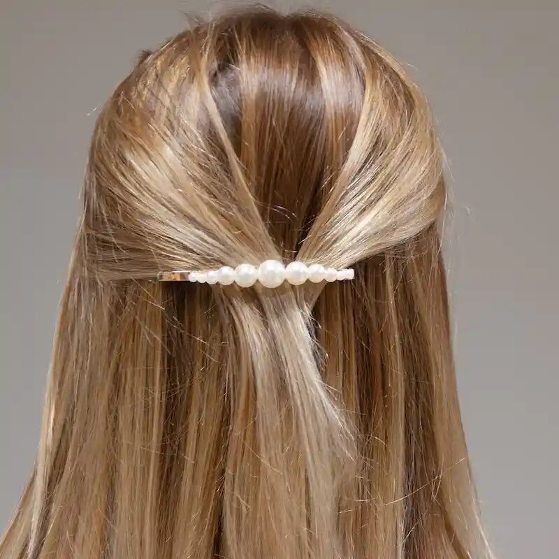 Barrettes perles mariage cheveux courts