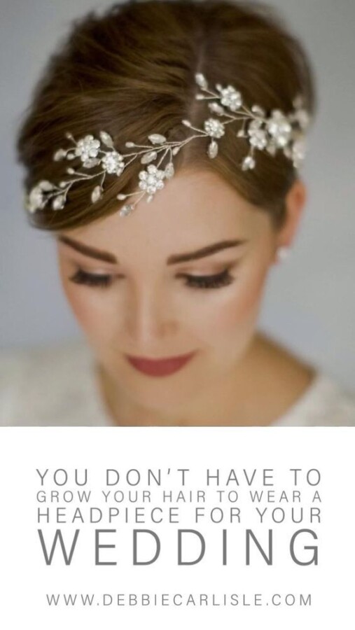 Headband mariage cheveux courts
