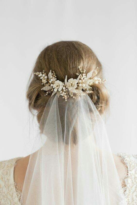 Coiffure mariée courte avec voile