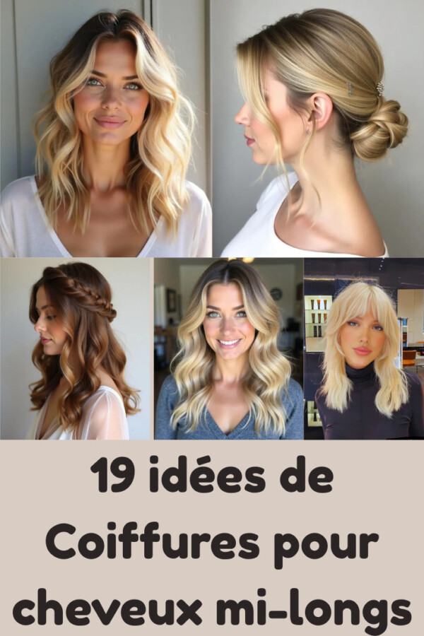 Coiffure rapide cheveux mi-longs