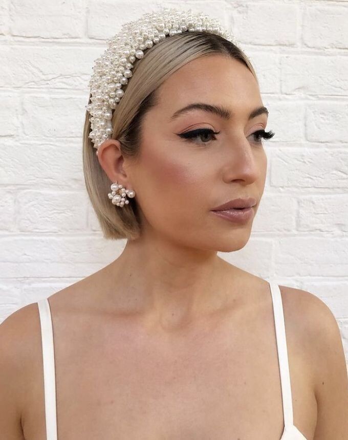 Headband mariage cheveux courts