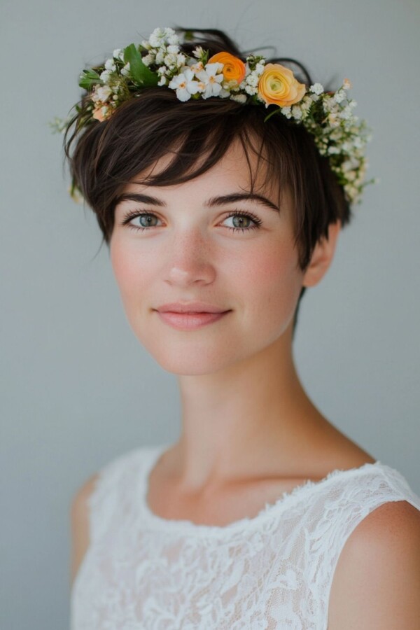 coiffure cheveux court mariage