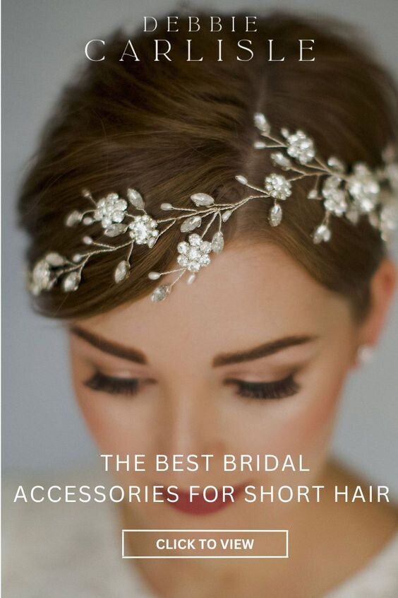 Barrettes perles mariage cheveux courts