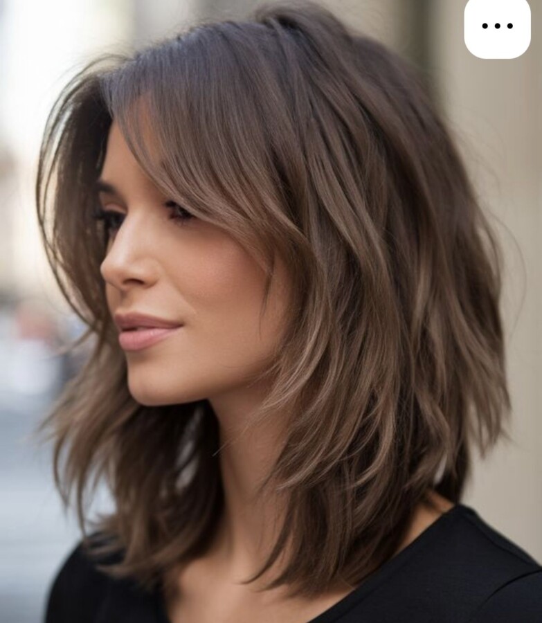 Dégradé effilé femme mi-long