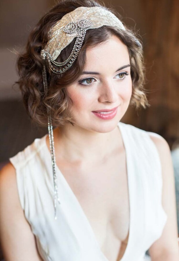 Headband mariage cheveux courts
