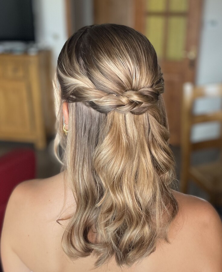 coiffure mariage cheveux mi long