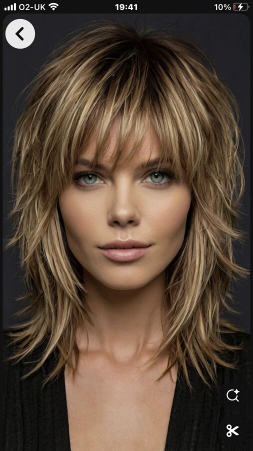 Dégradé effilé femme mi-long