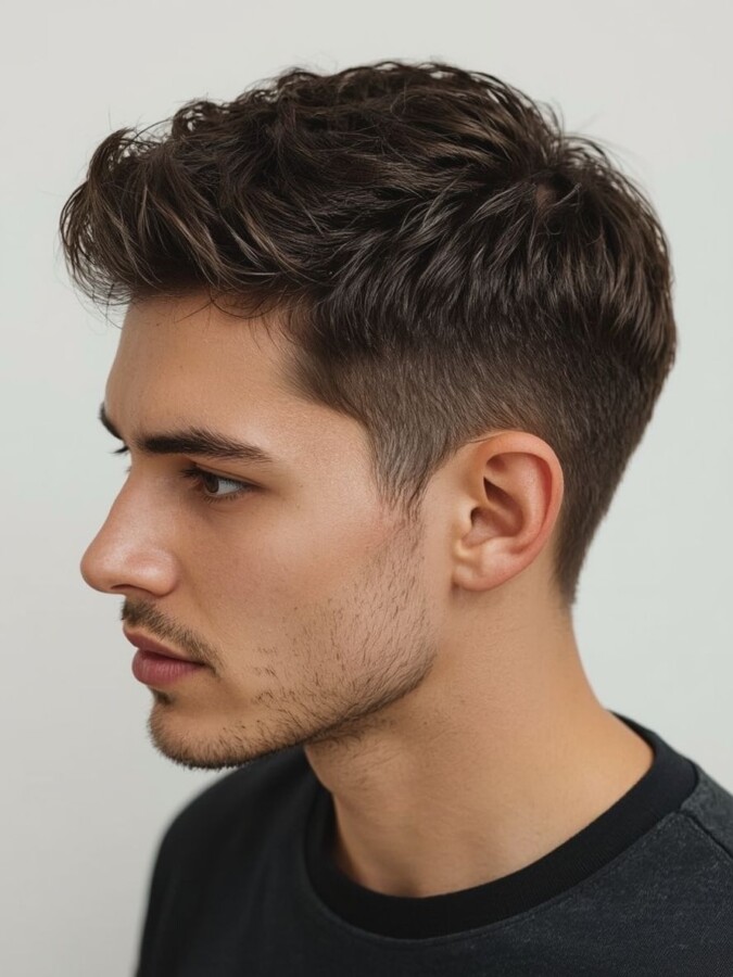 Coupe courte homme texturée