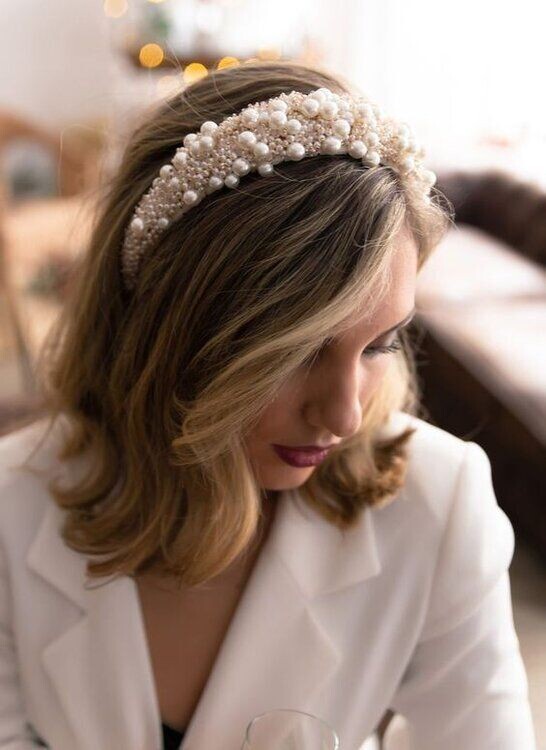 Headband mariage cheveux courts