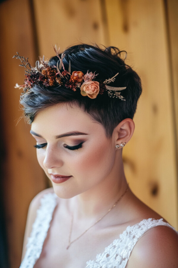 coiffure mariage cheveux courts