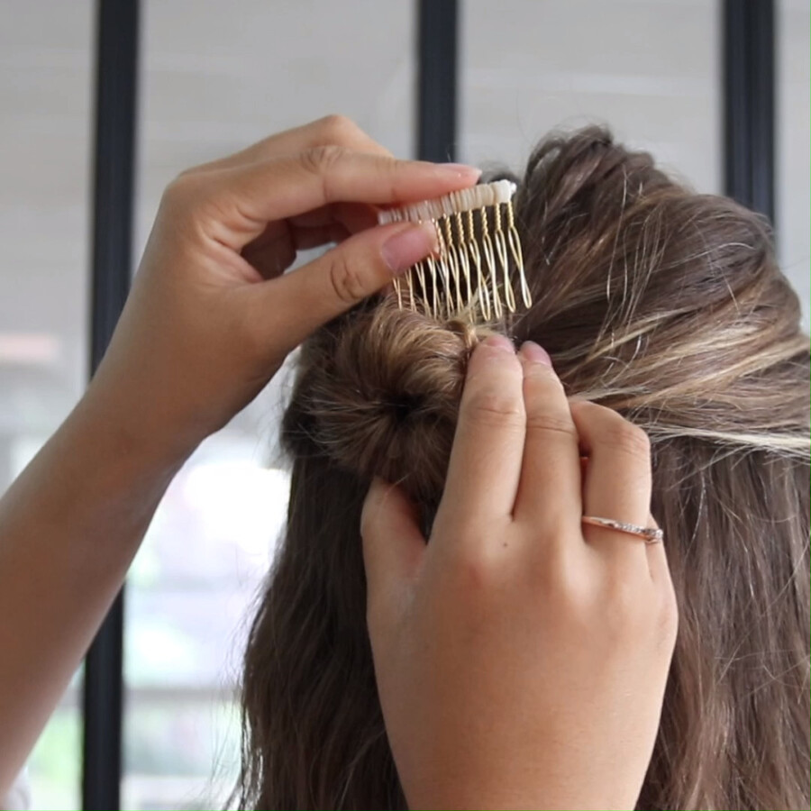 Barrettes perles mariage cheveux courts