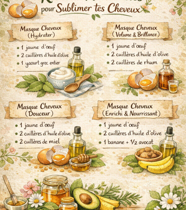 Masque cheveux secs et abîmés maison : Recettes efficaces
