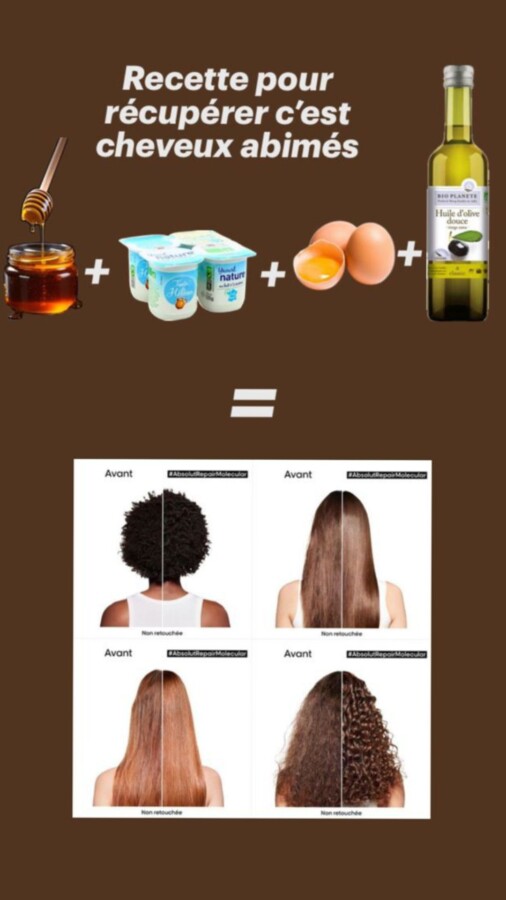 Cheveux abîmés masque naturel maison